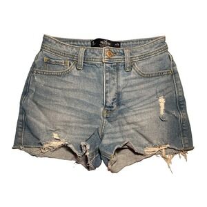 Hollister Vintage Stretch Buttonfly Cutoff High Rise Mom Shorts 3"‎ - 0/24